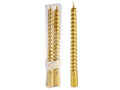 Candele stelo torchon color oro metallizzato in scatola da due pezzi, set da 16 pezzi, Ø 2,2 cm x 25 H