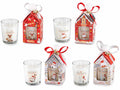 Candele natalizie profumate in bicchiere vetro con confezione regalo natalizia, set da 8 pezzi, Candela: Ø 5,5 cm x 6,5 H