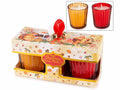 Confezioni regalo di Natale con 2 candele profumate in vasetto di vetro, set da 4 pezzi, Candela: Ø 5,5 cm x 6 H