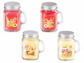 Candele profumate con decori dolcetti di Natale a forma di barattolo / caraffa, set da 8 pezzi, cm 7,5 x 5,5 x 8,5 H
