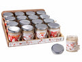 Candele profumate natalizie in vasetto di vetro con pendente a fiocco di neve, set da 16 pezzi, Candela: Ø 6,5 cm x 8 H