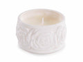 Candele profumate in vasetto di porcellana lavorato con decori a forma di rose, set da 4 pezzi, Ø 8 cm x 4,5 H