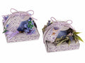 Candele profumate in confezione regalo con ghirlanda decorativa, fiocchetto, set da 6 pezzi, Ø 11 cm x 7 H