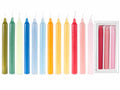Candele a stelo colorate in diverse sfumature in scatola da 3 pezzi, set da 8 pezzi, Ø 2 cm x 20 H