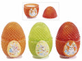 Candele profumate in barattolo di vetro lavorato a forma di uovo di Pasqua, set da 6 pezzi, Ø 8 cm x 11,5 H
