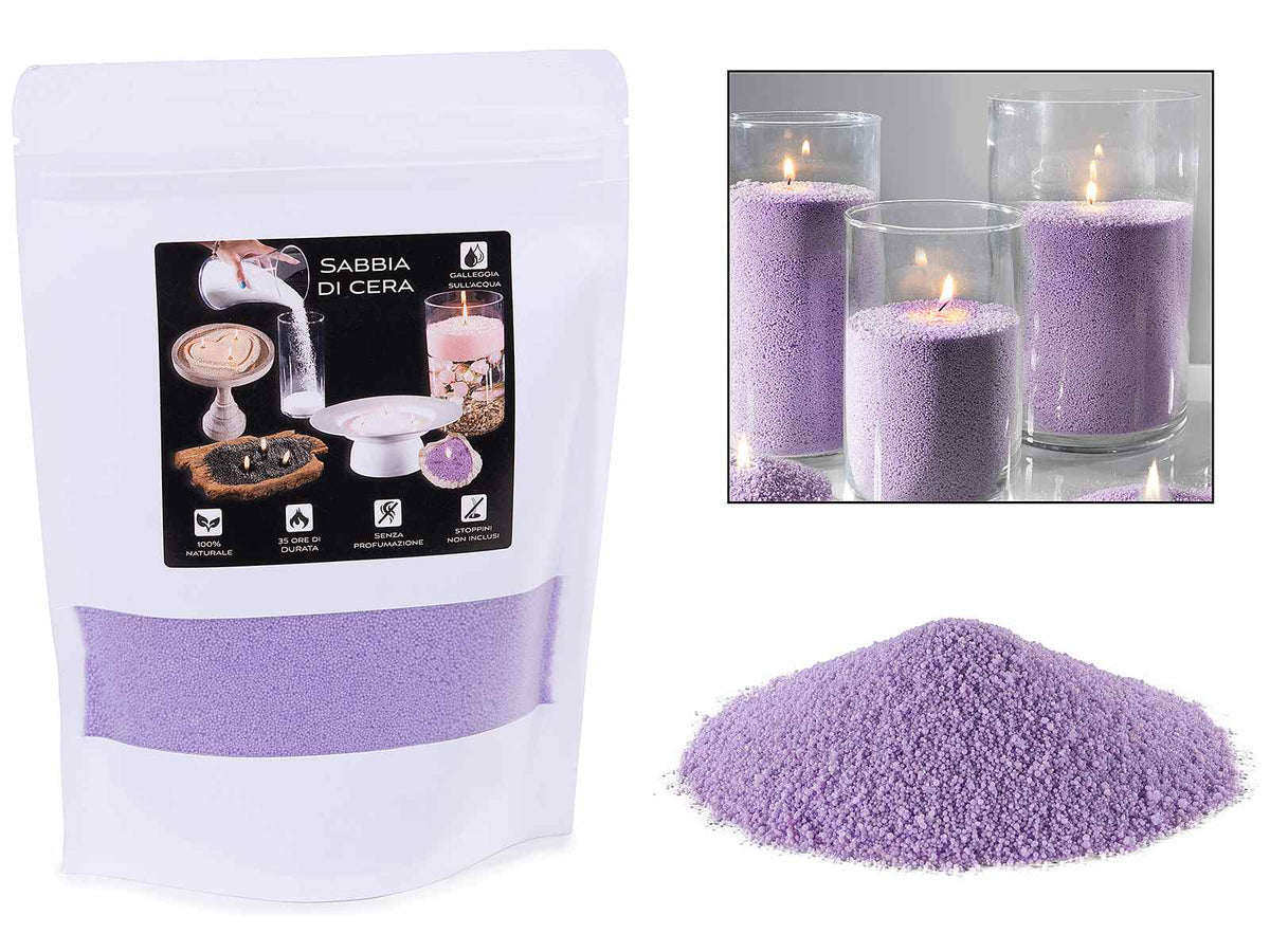 Cera in sabbia viola lavanda in confezione singola - Kit fai da te, set da 4 pezzi, -