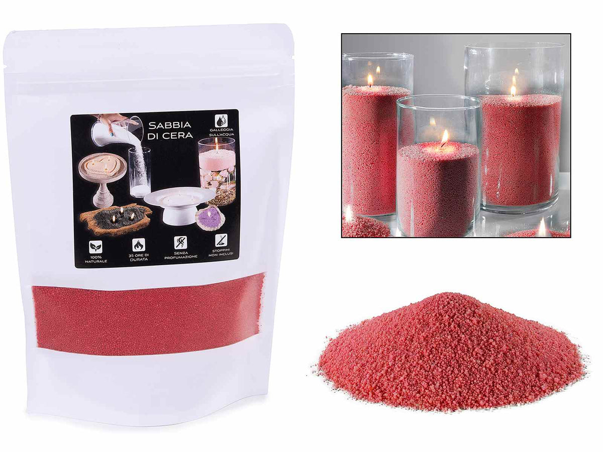 Cera in sabbia rosso rubino in confezione singola - Kit fai da te, set da 4 pezzi, -