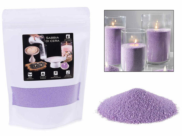 Cera in sabbia viola lavanda in confezione singola - Kit fai da te, set da 2 pezzi, 500 g