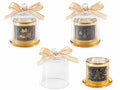 Candele di Natale profumate in campana di vetro con decorazione natalizia, set da 3 pezzi, Ø 8,5 cm x 11 H