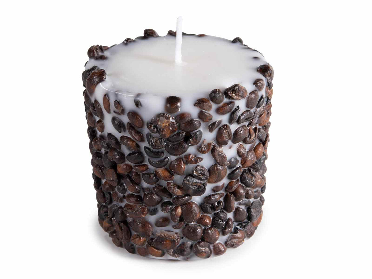 Candele profumate al caffè con veri chicchi di caffè, set da 6 pezzi, Ø 6 cm x 6,5 H