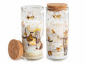 Candele profumate di Natale in barattolo vetro con decorazioni Babbo Natale, set da 4 pezzi, Ø 6 cm x 14,5 H