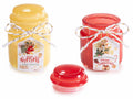 Candele profumate di Natale in barattolo di vetro colorato con coperchio, set da 4 pezzi, Ø 6 cm x 8,5 H
