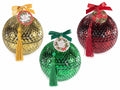 Candele profumate di Natale in vasetto di vetro colorato e lavorato, set da 3 pezzi, Ø 10,5 cm x 12 H