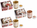Confezioni regalo di Natale con portacandela in vetro e 2 tealight con decoro, set da 9 pezzi, Portacandela: Ø 5 x 6 H