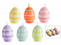 Candele pasquali a uovo decorato e colorato in confezione portauova da 6 pezzi, set da 4 pezzi, Ø 4 cm x 6 H