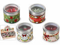 Candele profumate con decori in rilievo in scatola metallo, stampa stelle, set da 8 pezzi, Ø 7,5 cm x 6 H