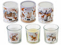 Candele profumate in vasetto di vetro con decori natalizi animaletti, set da 3 pezzi, Ø 7,5 cm x 8 H
