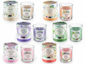 Candele profumate in vasetto di vetro con decori botanici in confezione regalo, set da 6 pezzi, Ø 7,5 cm x 7 H