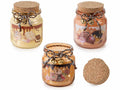 Candele profumate in barattolo di vetro con tappo in sughero e stampa dolcetti, set da 6 pezzi, Ø 6 cm x 7,5 H