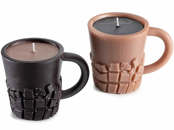 Set di 2 candele profumate al cioccolato a tazzina, 11,5x8x9 cm – Natale