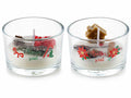 Candele profumate con decorazioni natalizie in 3D in vasetto di vetro decorato, set da 4 pezzi, Ø 7,5 cm x 5 H