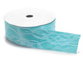 Nastri tubolari porta confetti in raso color tiffany con pizzo bianco, 38mm x 20m