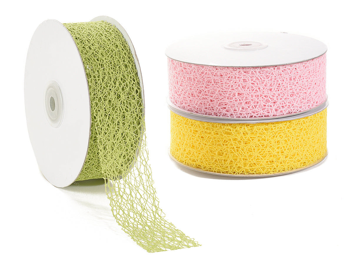 Nastri di rete colorata, set da 3 pezzi, mm 38 x 20 mt