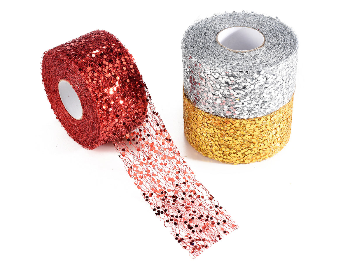 Nastri con paillettes, set da 6 pezzi, mm 50 x 20 m