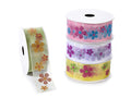 Nastri in organza colorata con fiori glitter, set da 4 pezzi, mm 38 x 10 m