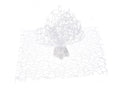 Tulle porta confetti rete bianco, set da 50 pezzi, cm 24 x 24 H