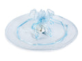 Tulle tondo per bomboniera in organza azzurra con tirante e bordo, set da 50 pezzi, Ø 25 cm - Interno: Ø 16