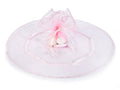 Tulle tondo per bomboniere in organza rosa con tirante e bordo brillantini, set da 50 pezzi, Ø 25 cm - Interno: Ø 16