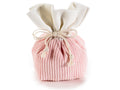 Sacchetti in velluto a coste rosa e bordo bianco in tessuto con tirante, set da 20 pezzi, Aperto: cm 15 x 6 x 12,5 H