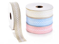 Nastri in tessuto colorato con greche ricamate, set da 4 pezzi, 25mm x 10m