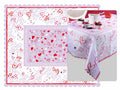 Tovaglie antimacchia rettangolari con stampa a cuori per San Valentino, set da 3 pezzi, M 1,50 x 1,80 H