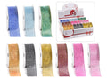 Nastri colorati ad effetto lamè 25 in espositore da 27 pezzi, mm 25 x 2 m