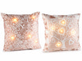 Cuscino luminoso imbottito sfoderabile con luci led e decoro Albero della Vita, set da 2 pezzi, cm 45 x 45 H