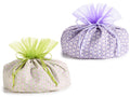 Sacchetti portacolomba in tessuto con stampa a fiori e bordo in organza, set da 6 pezzi