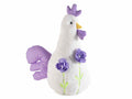 Gallinelle pasquali in stoffa e peluche con rose decorative, set da 3 pezzi, cm 22 x 11,5 x 31 H