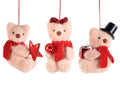 Orsetti in morbido peluche con sciarpina e decorazioni stella, pacchetto regalo, set da 6 pezzi, cm 10 x 5 x 12 H