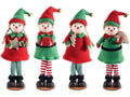 Set di 8 elfi di Natale con campanelle dorate e decori doni in mano da appoggiare / appendere, Ø 6 cm x 24 H