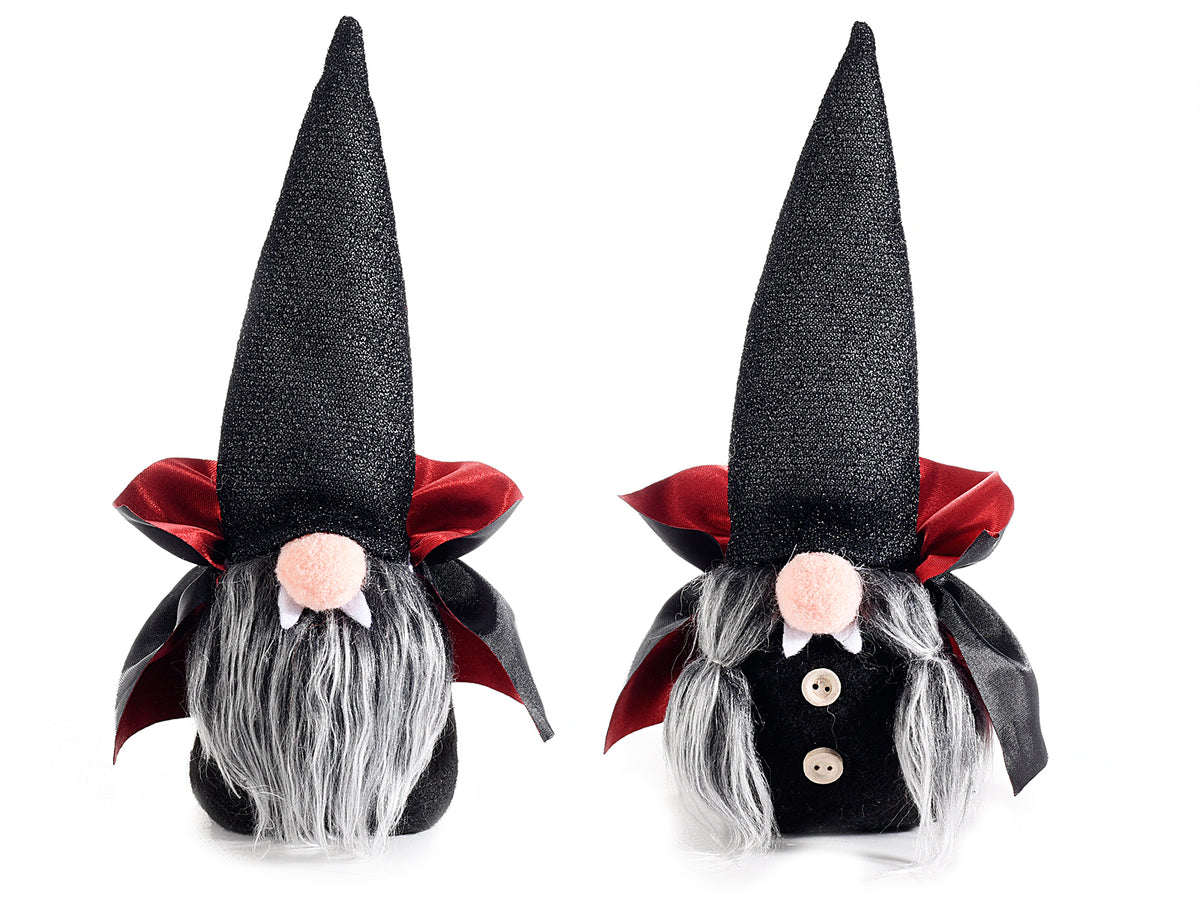 Vampiri a gnometto di Halloween in stoffa da appoggiare, set da 8 pezzi, Ø 6 cm x 19 H
