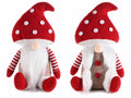 Gnometti del bosco con cappello a fungo da appoggiare, set da 4 pezzi, cm 17 x 12,5 x 29 H