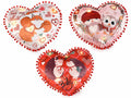 Cuscino a cuore con piccoli pompon, imbottito sfoderabile con luci led, set da 3 pezzi, cm 40 x 35 H