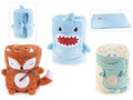 Copertina in morbido peluche e chiusura velcro per bimbi con animaletto volpe, set da 3 pezzi, Aperta: cm 75 x 115 H