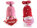 Gnometti di San Valentino in stoffa con cuore in panno con scritta Love e Happy, set da 4 pezzi, cm 9 x 9,5 x 23 H