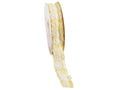 Nastri in tessuto giallo con stampa quadrettata ed effetto arricciato, set da 4 pezzi, mm 25 x 9 m