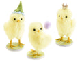 Pulcini pasquali decorativi in morbida eco pelliccia da appoggiare, set da 12 pezzi, cm 4 x 4,5 x 10 H
