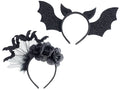 Cerchietti di Halloween con pipistrelli / orecchie pipistrello, set da 12 pezzi, cm 33 x 18 H