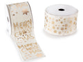 Set di 2 nastri natalizi modellabili con stampa dorata e scritta Merry Christmas, mm 63 x 10 m